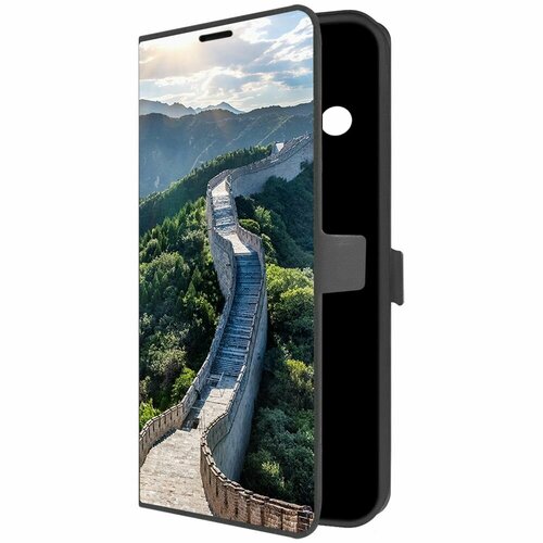Чехол-книжка Krutoff Eco Book для Realme 11 Pro Китай, Великая Стена черный