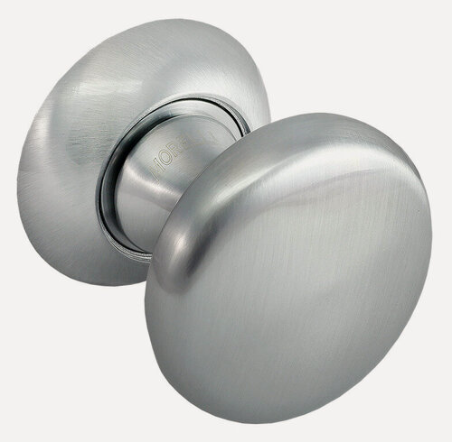 Изображение товара Ручка дверная Morelli MHR-1 SC матовый хром, поворотная круглая ручка для двери комплект, фурнитура