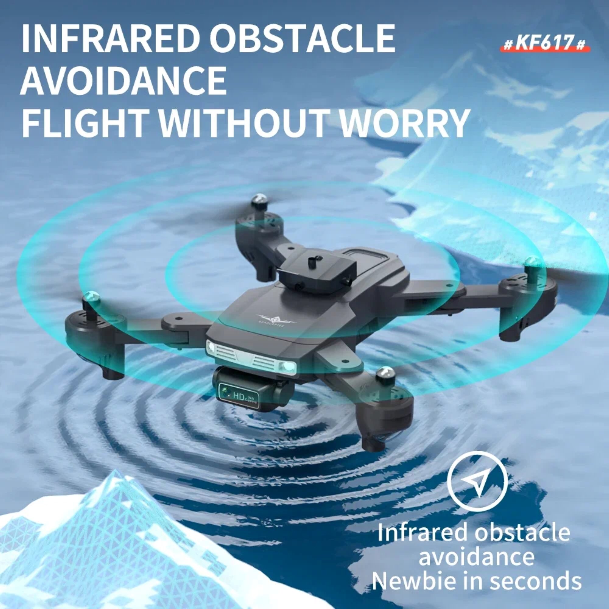 Квадрокоптер KFPlan KF617, автопилот, HD-камера, дальность 500м, черный с серым — фото 1