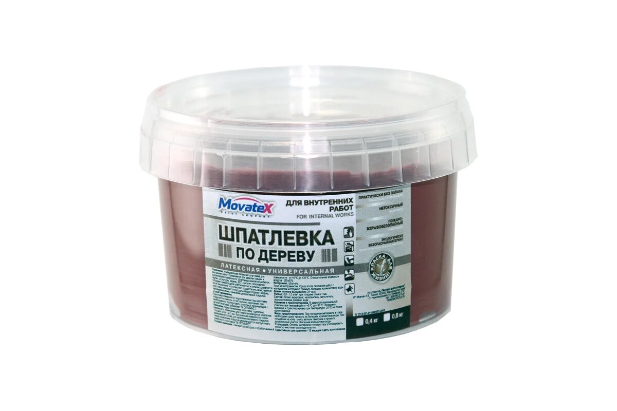 Movatex Шпаклевка по дереву махагон 08кг Т16165