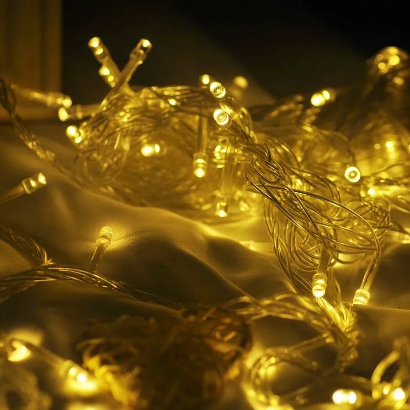 Гирлянда 500 led ламп светодиодная 220 В свет Желтый