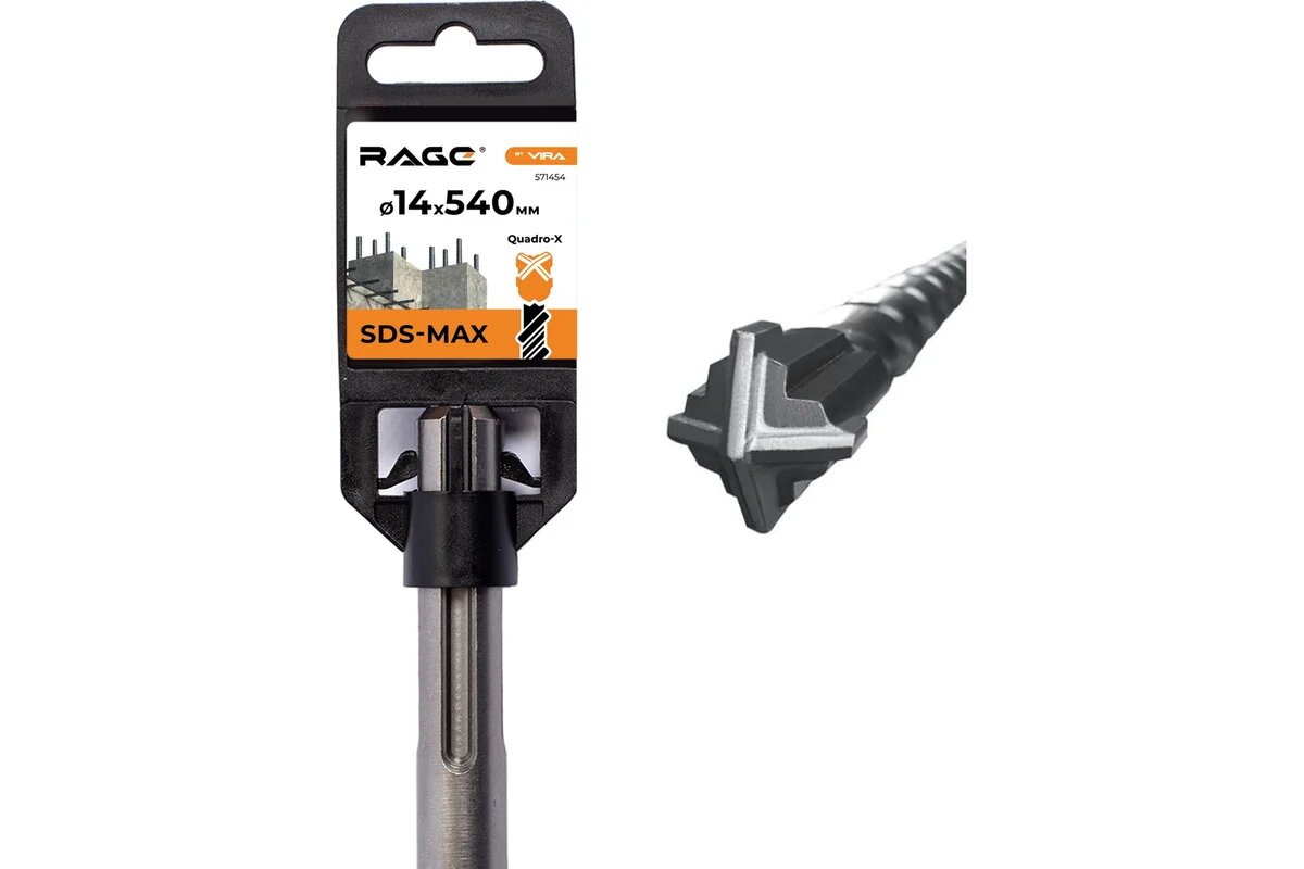 RAGE By VIRA Бур по бетону для перфоратора 14 х 540 мм SDS-Max Quadro-X 571454