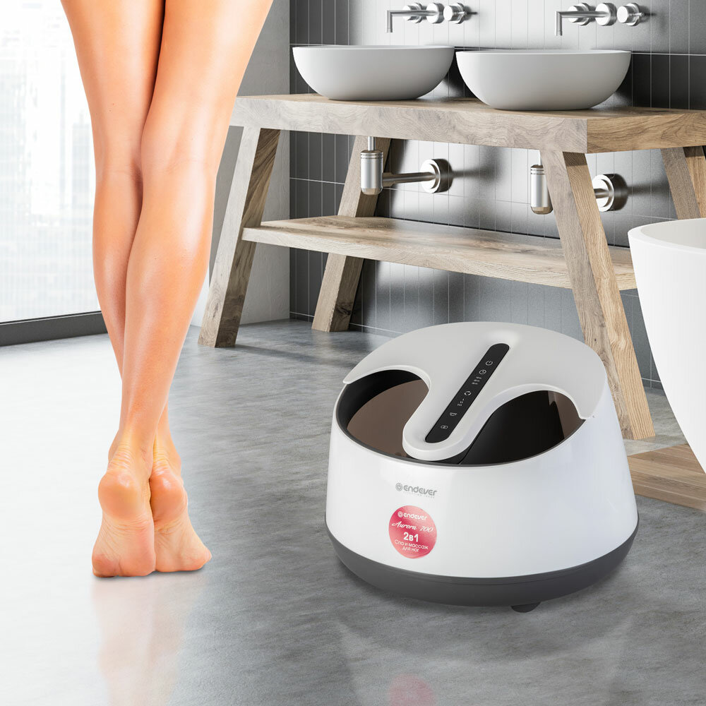 Картинки Ванночка для ног паровая Endever Aurora-700 с массажем, сенсорным управлением и ионизацией воды, 600 Вт, 3 режима пара