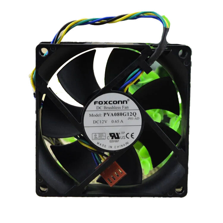 Для PVA080G12Q, -P28-CE DC 12 В 0,65 А 4-проводной 4-контактный разъем 100 мм 80x80x25 мм Серверный квадратный охлаждающий вентилятор