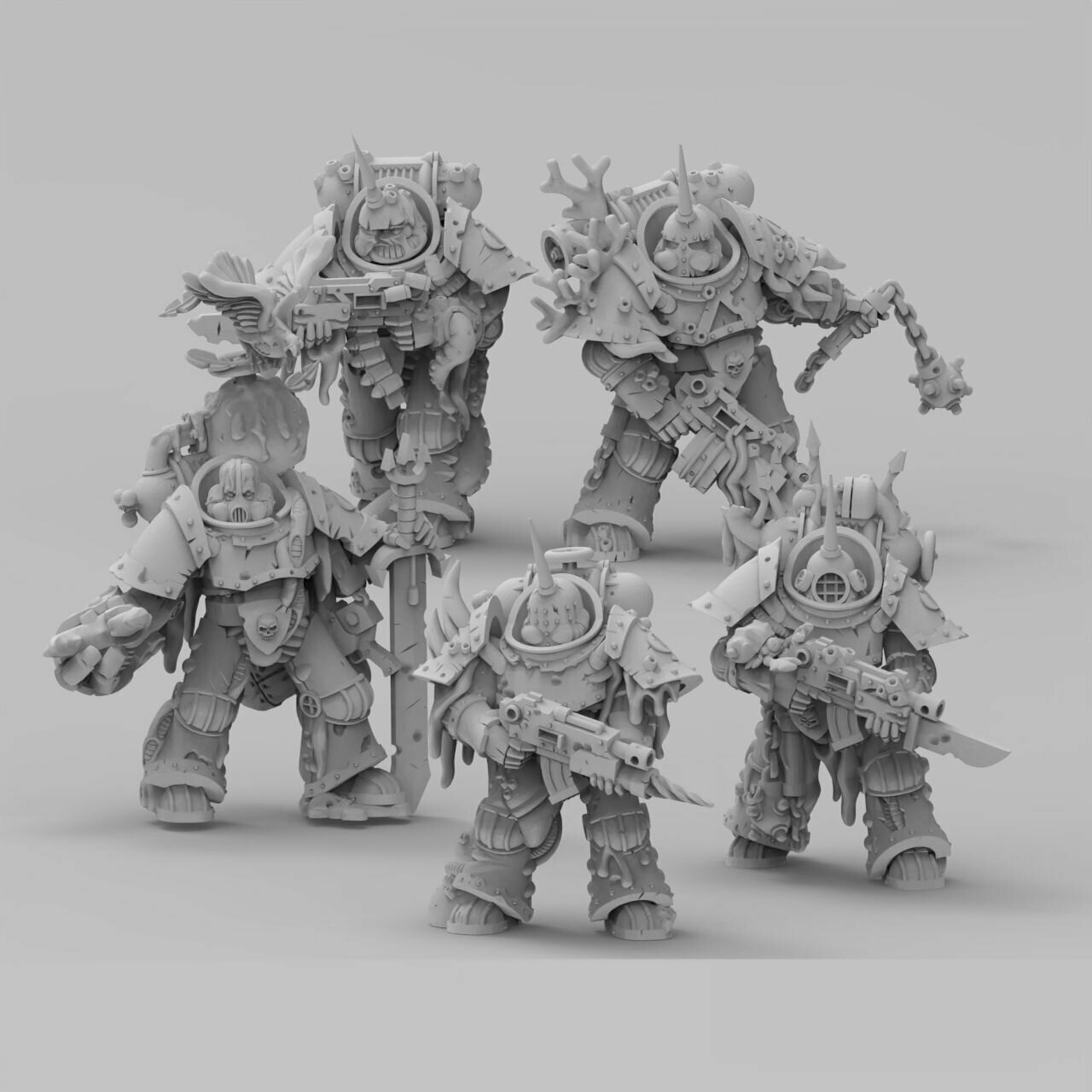 Warhammer 40K / Набор миниатюр Dredge Marines - 42 мм / Вархаммер 40000