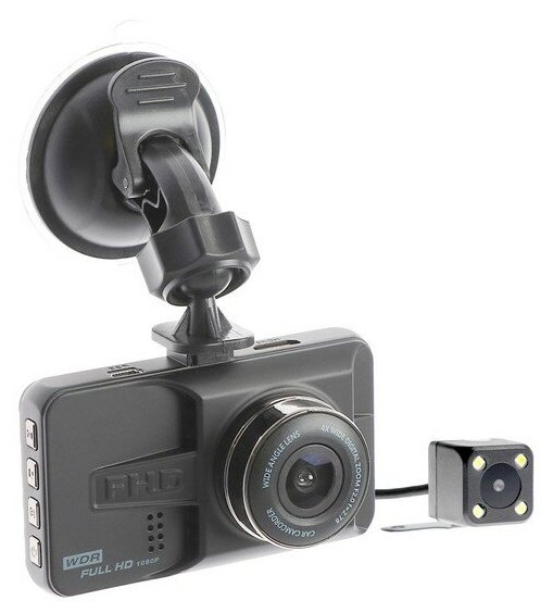 Видеорегистратор Cartage 2 камеры, HD 1920х1080P, TFT 3.0, обзор 160°