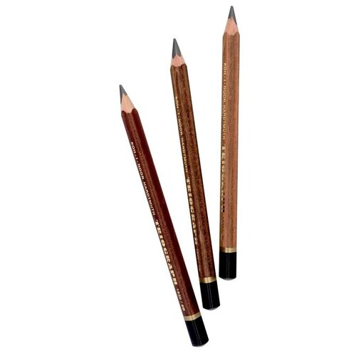 KOH-I-NOOR Набор карандашей чернографитных Triograph 2В, 4В, 6В, 3 шт коричневый 3 шт.