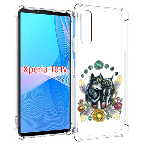 Чехол MyPads красивые волки абстракция для Sony Xperia 10 IV (10-4) задняя-панель-накладка-бампер