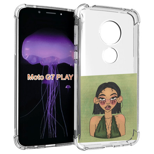 Чехол MyPads девушка-с-каре-и-тату для Motorola Moto G7 Play задняя-панель-накладка-бампер