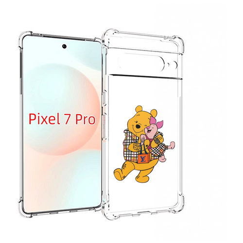 Чехол MyPads модный-медведь-из-винни-пуха для Google Pixel 7 Pro задняя-панель-накладка-бампер