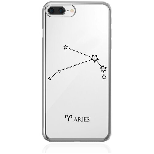 Прозрачный силиконовый чехол с кристаллами Lux для iPhone 7/8 Plus Знак зодиака Овен Aries для Айфон 7/8 Плюс