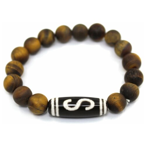 фото Handinsilver ( посеребриручку ) браслет из матового камня тигровый глаз 10мм с денежной бусиной дзи
