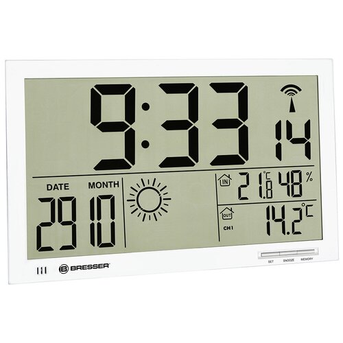 Метеостанция настенные часы Bresser MyTime Jumbo LCD белая 2327100₽