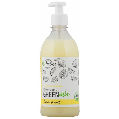Крем-мыло Green mix Лимон и Мята, 530 мл pollylook крем для рук питание восстановление увлажнение защита с дозатором 100 мл