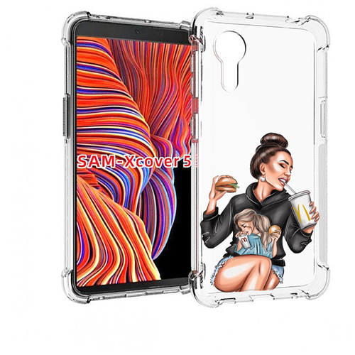 Чехол MyPads любительница-макдональдс женский для Samsung Galaxy Xcover 5 задняя-панель-накладка-бампер