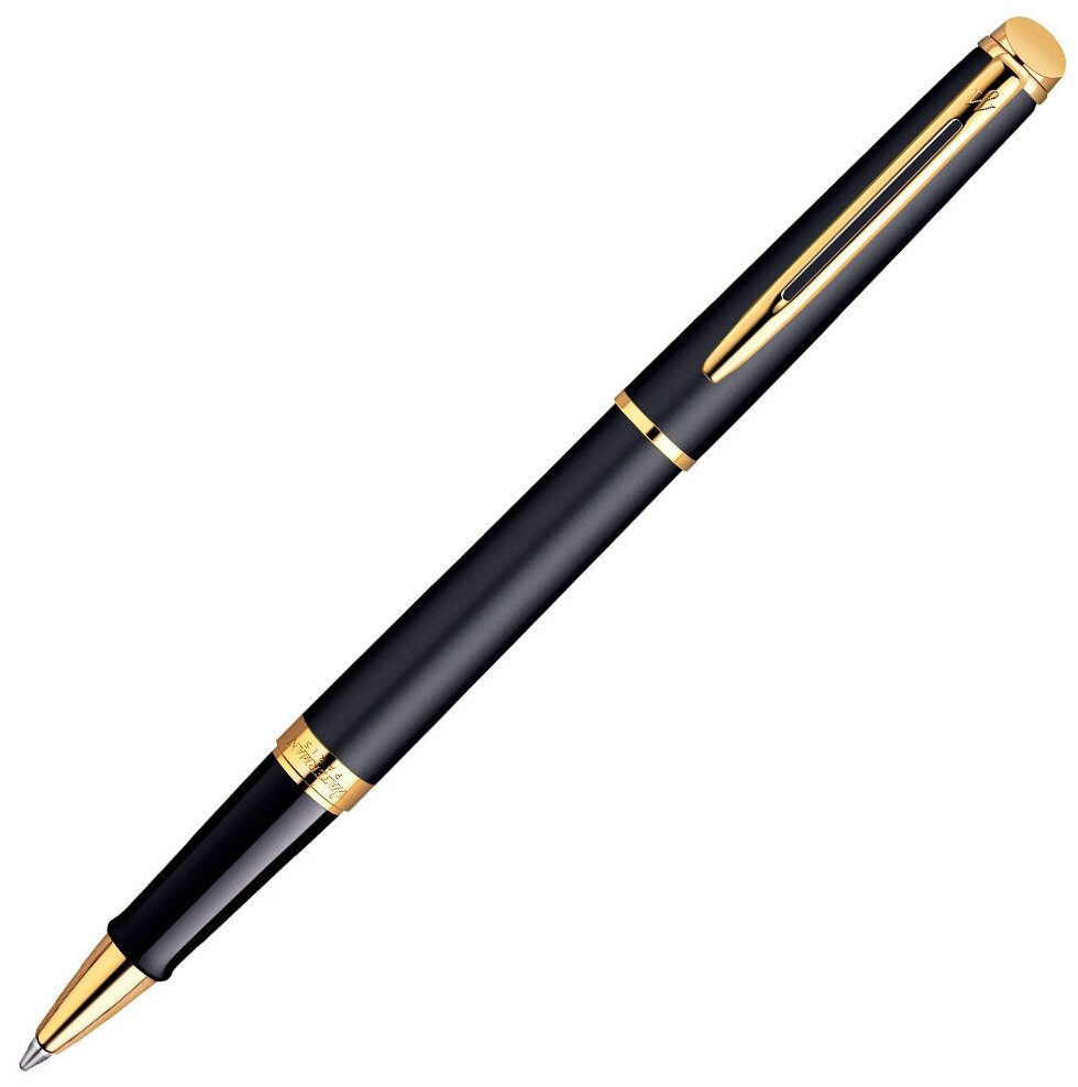 Ручка роллер Waterman Hemisphere (CWS0920750) Matte Black GT F черные чернила подарочная коробка сменный стержень 1 стержень круглая 1 цвет