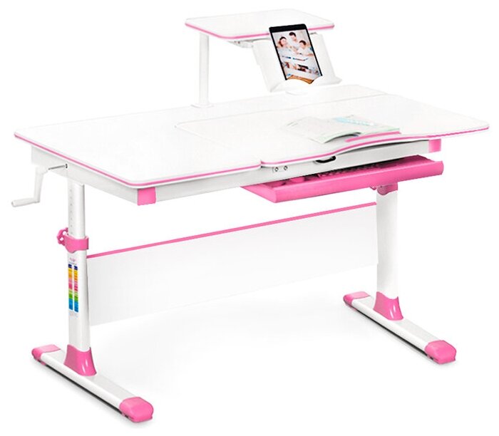 Детский стол Mealux Evo-40 Lite (Цвет столешницы: Белый, Цвет кромки: Розовый)
