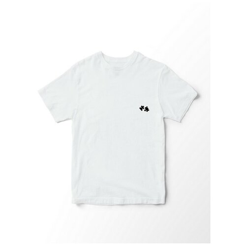 фото Футболка мужская белая из хлопка минимализм пазлы минимализм - 1179 ttp будь на стиле!