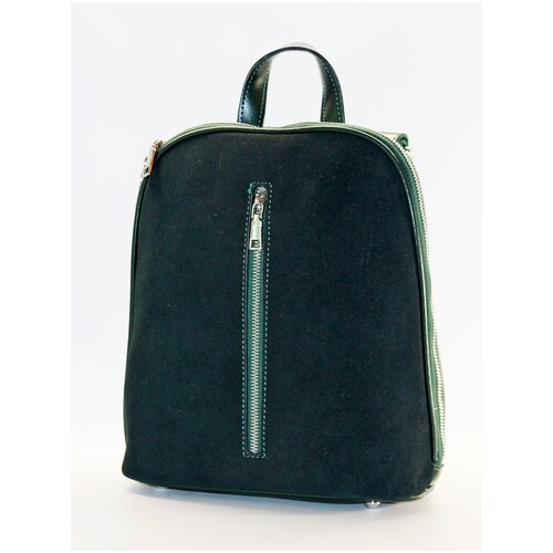 фото Рюкзак finsa, натуральная замша, отделение для ноутбука, внутренний карман, зеленый