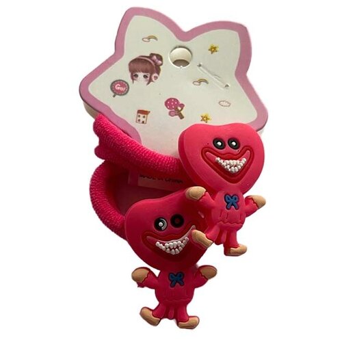 Резинки/ для волос детские 2 шт малинового цвета / аксессуары / набор для волос / детские резинки для волос / резинки для волос детские набор /