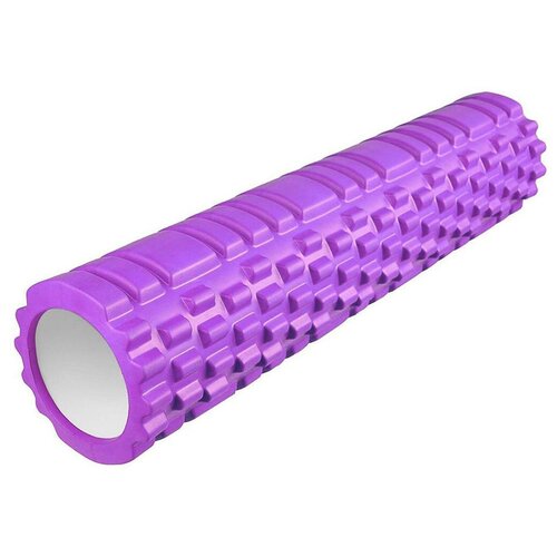 Валик ролик для фитнеса рельефный полый GO DO 60х14 см (Фиолетовый)