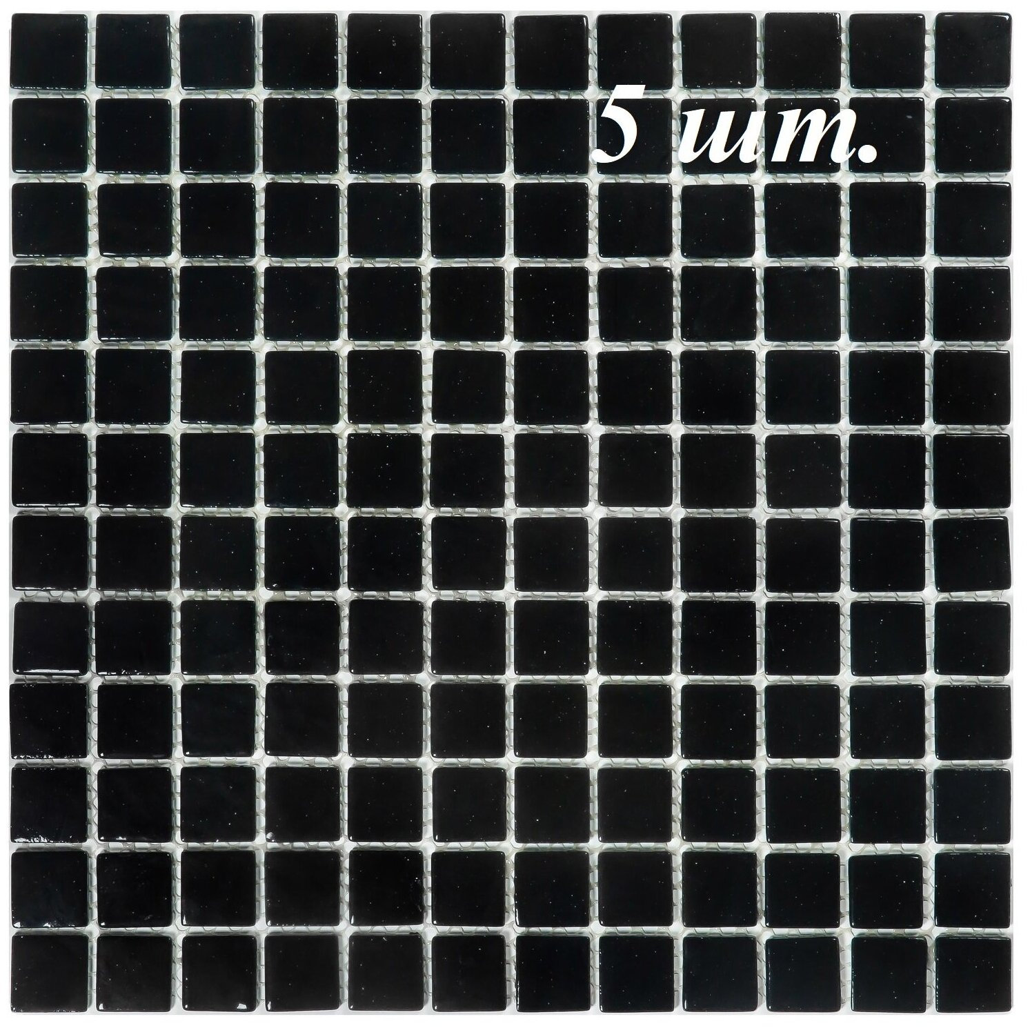 фото Плитка мозаика стеклянная Vidrepur MK25109 Black (однотонная), 1 уп. (0.5 кв. м.)