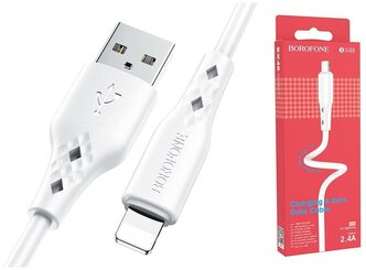 Кабель USB BOROFONE BX48, USB - Lightning, 2.4А, 1 м, белый