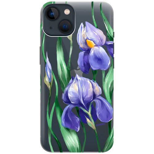 Силиконовый чехол на Apple iPhone 14 / Эпл Айфон 14 с рисунком Amazing Irises силиконовый чехол на apple iphone 14 эпл айфон 14 с рисунком amazing callas
