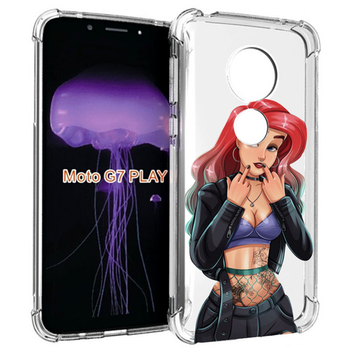 Чехол MyPads Ариэль-русалочка-готика для Motorola Moto G7 Play задняя-панель-накладка-бампер