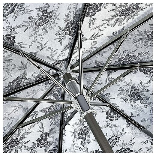 Зонт FULTON, механика, 3 сложения, купол 94 см., 8 спиц, ручка натуральная кожа, чехол в комплекте, для женщин, мультиколор - фотография № 12