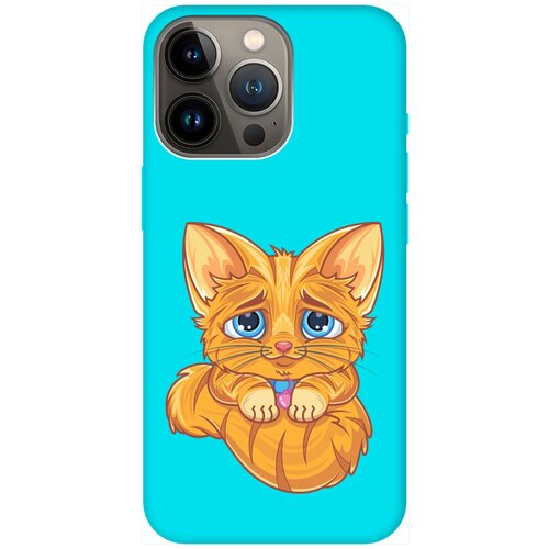 Силиконовый чехол на Apple iPhone 14 Pro Max / Эпл Айфон 14 Про Макс с рисунком Sad Cat Soft Touch мятный силиконовый чехол на apple iphone 14 pro эпл айфон 14 про с рисунком sad cat soft touch мятный