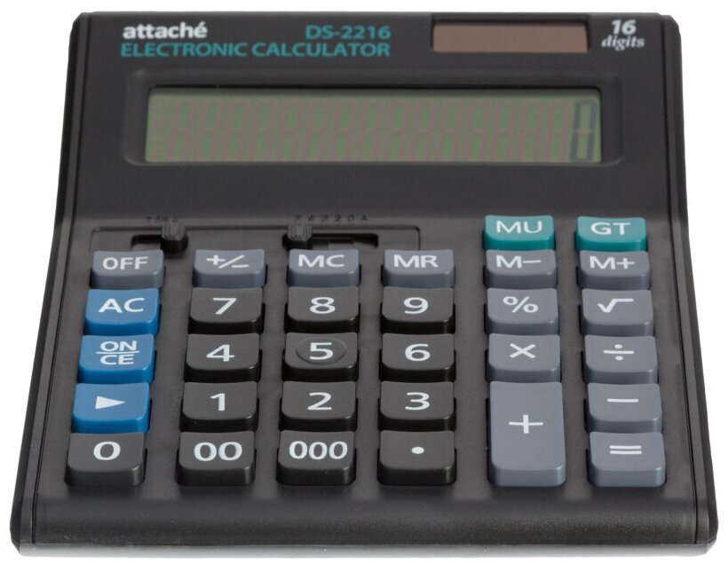 Калькулятор настольный полноразмерный Attache Economy 16-разрядный черный 1 