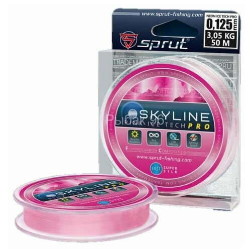 Леска Зимняя Sprut IceTech PRO Pink 0,165mm/50m леска зимняя sprut icetech pro blue 0 235mm 50m