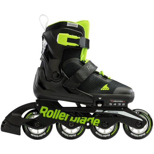 Детские роликовые коньки Rollerblade MICROBLADE black/green 2024 (33-36,5)