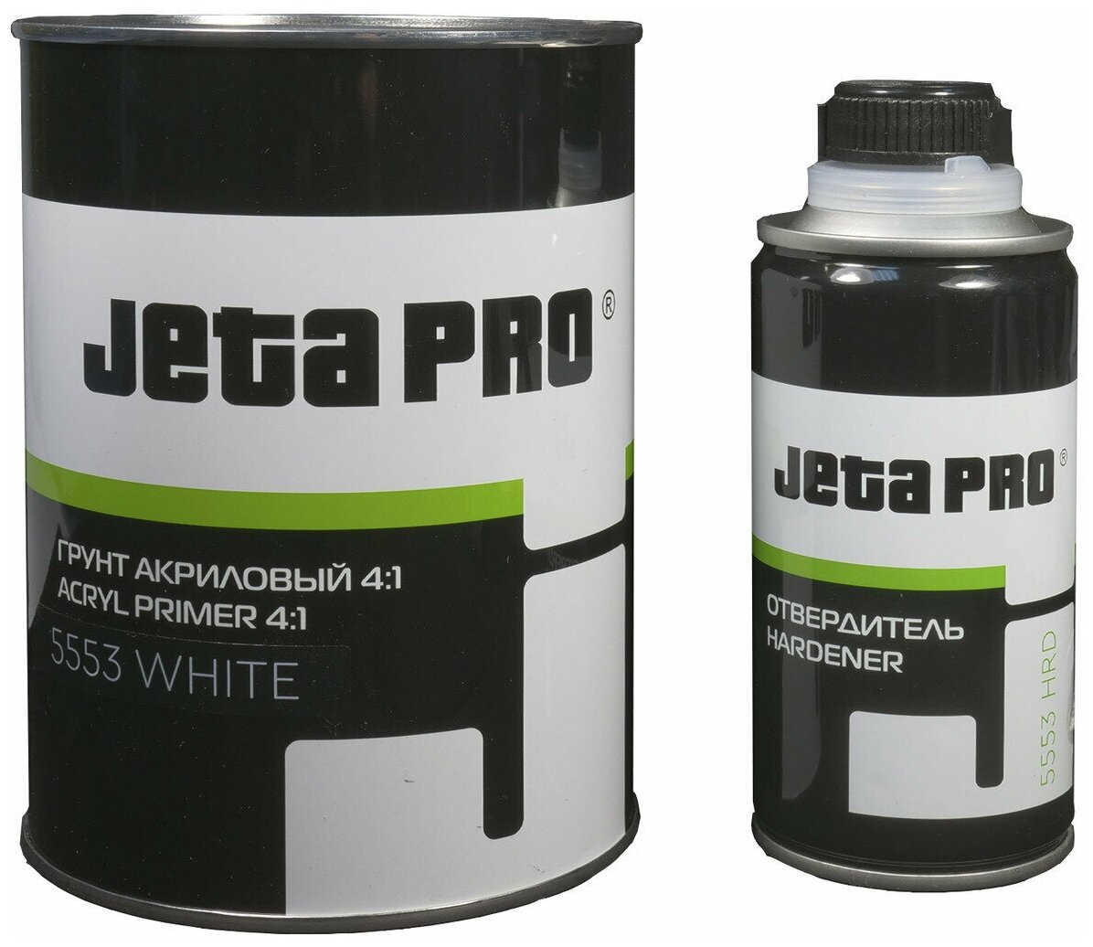 Акриловый грунт JETA PRO 5553 + отвердитель, комплект 0,8 л. + 0,2 л., чёрный