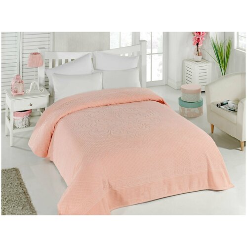 Жаккардовая махровая простыня 11707 Biza пудра Two Dolphins (пудра), Простыня 200x220