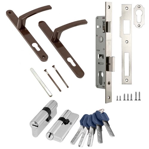 Комплект фурнитуры для калитки LD Punto 8017 коричневый ключ/ключ