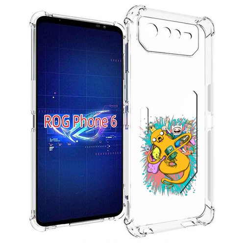 Чехол MyPads время приключений рисунок для Asus ROG Phone 6 задняя-панель-накладка-бампер
