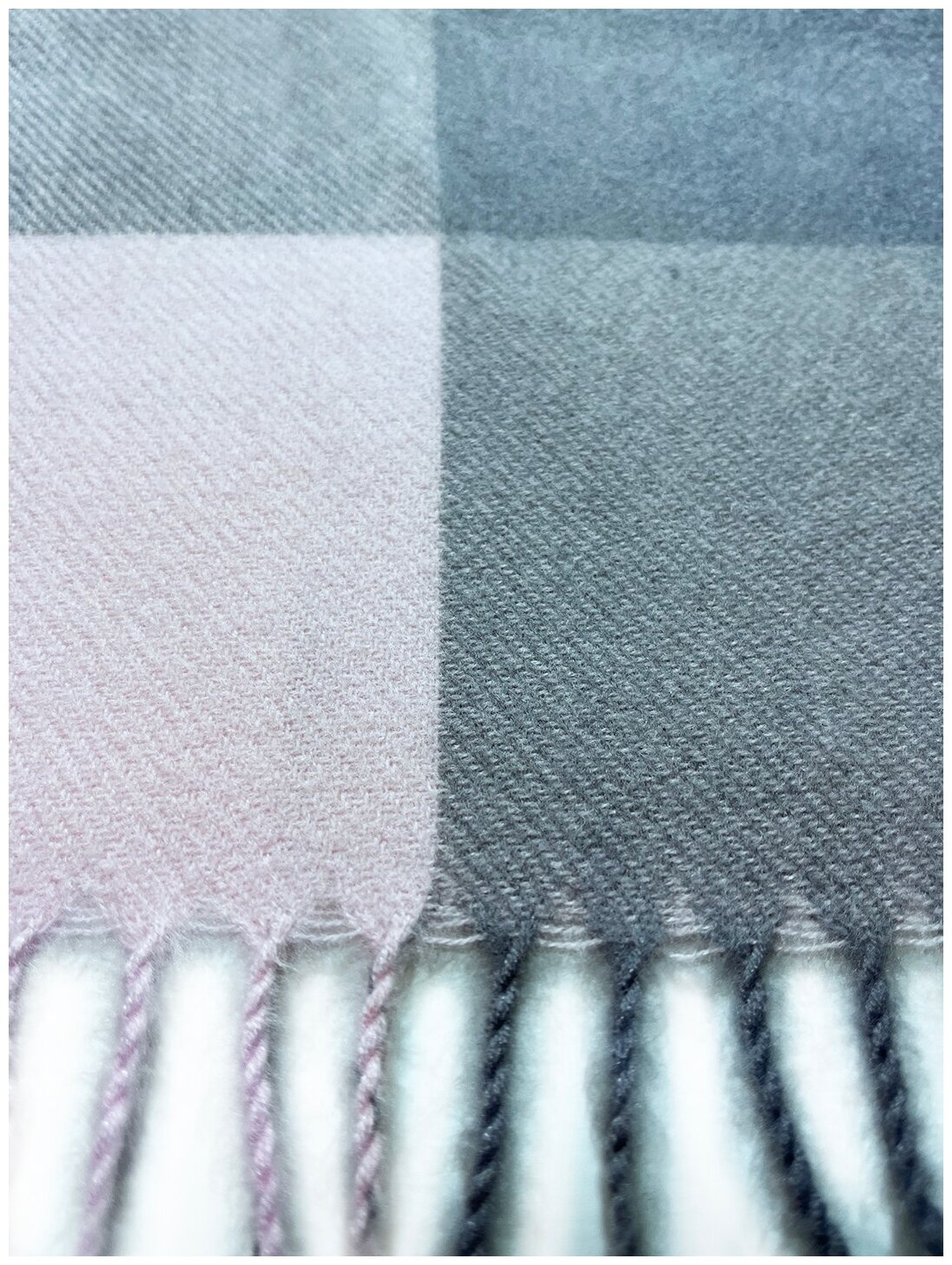 Теплый платок в клетку Cashmere, демисезонный/зимний платок, розовый/серый