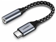 Ugreen AV142 USB Type C to 3.5mm Female Cable. grey переходник type-c to 3.5mm jack