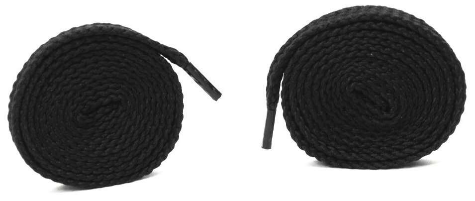 Шнурки для обуви чёрные плоские 100 см