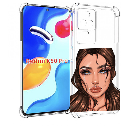Чехол MyPads плачущая-девушка женский для Xiaomi Redmi K50 / K50 Pro задняя-панель-накладка-бампер