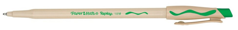 Набор из 12 штук Ручка шариковая Paper Mate Replay S0183001 диаметр 1.0мм зеленые чернила коробка стираемые чернила