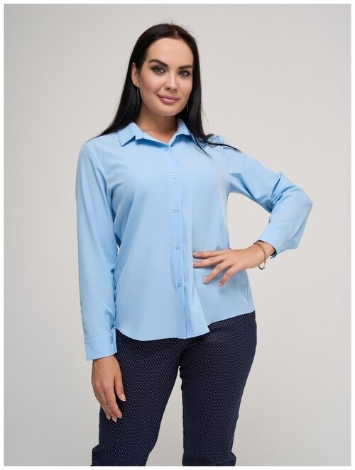 Рубашка  DiSORELLE, размер 52, белый, голубой