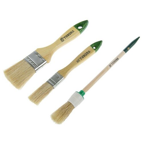 Набор кистей тундра плоские круглая 20 38 20 мм 3 шт 368₽