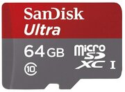 Карта памяти SanDisk Ultra microSDXC 64Gb UHS-I U1 Class 10 (SDSQUNB-064G-GN3MA)