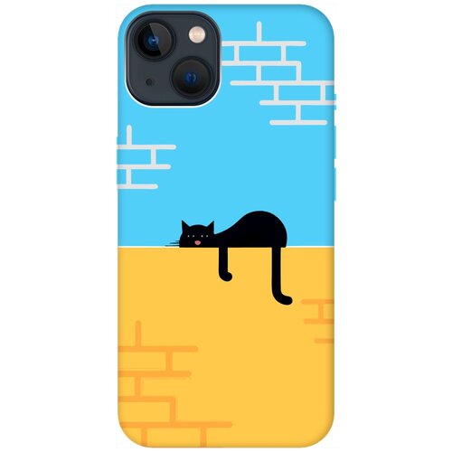 Силиконовый чехол на Apple iPhone 14 / Эпл Айфон 14 с рисунком Lazy Cat Soft Touch голубой силиконовый чехол на apple iphone 14 эпл айфон 14 с рисунком grand cat soft touch черный