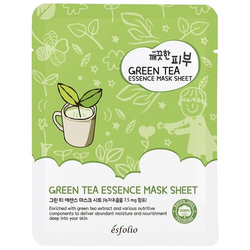 Маска для лица ESFOLIO Зеленый чай 25 мл esfolio маска для лица esfolio зеленый чай 25 мл