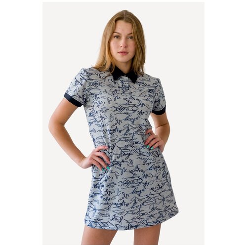 фото Платье женское, цвет серый меланж, размер 50 амадэль