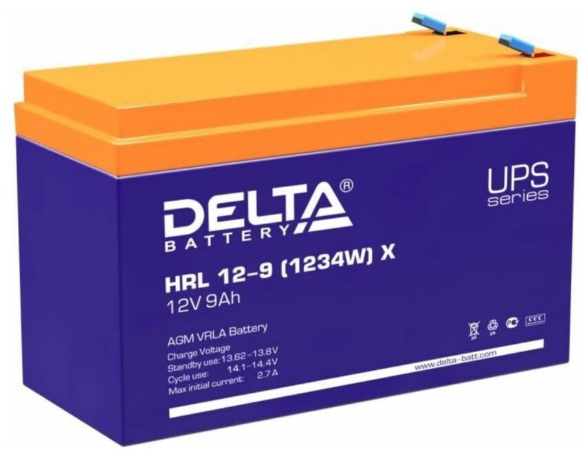Аккумулятор Delta 12V 9Ah (HRL 12-9 X)